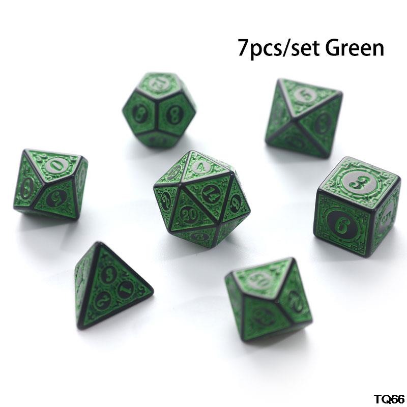 Новый набор из 7 кубиков, многогранный набор из 7 кубиков с резным узором, D4 D6 D8 D10 D% D12 D20 для RPG DND