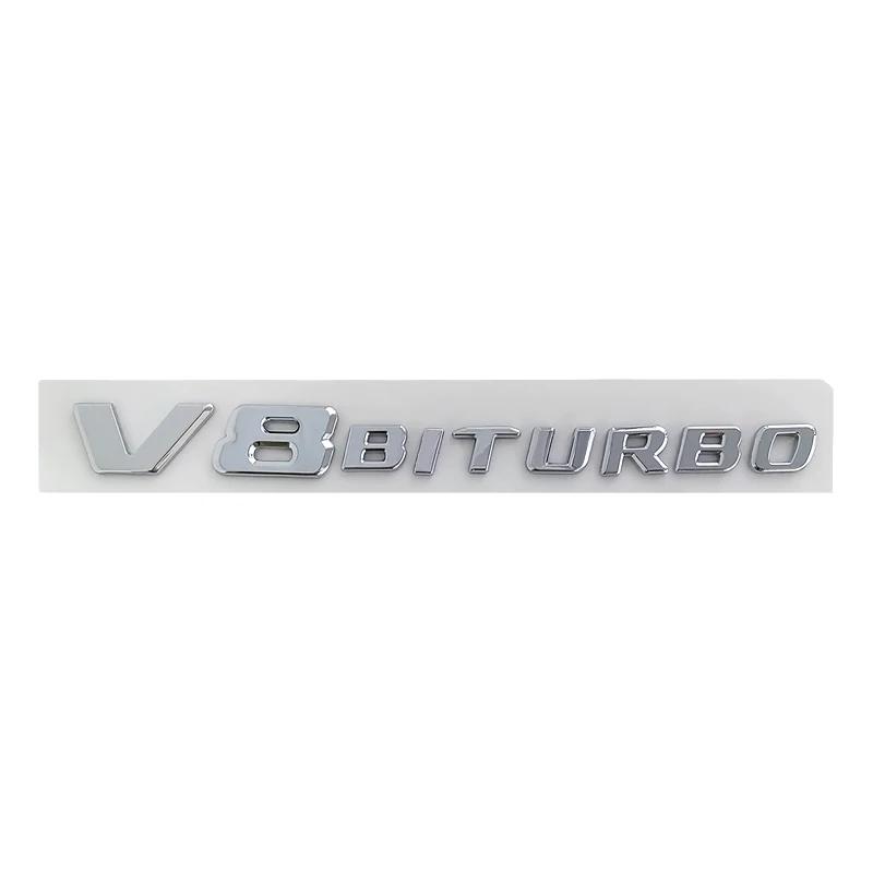 3d ABS V8 Biturbo Emblem Car Fender Badge Decal For C63S C63 E63 CLS63 V8 Biturbo Sticker Accessories