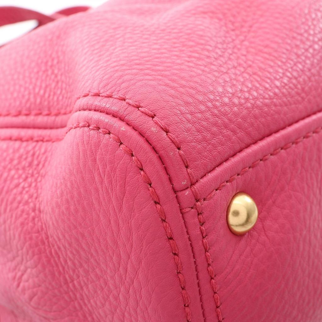 Used Miu Miu VITELLO CARIBU 2WAY Handbag RN0757 Leather Pink Used Women