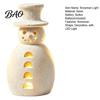 Christmas Snowman Statue Decorative Light, LED Light-up Hollow Figurine, Figurine with Lights Resin Night Lamp for Holiday Party Tabletop Decor