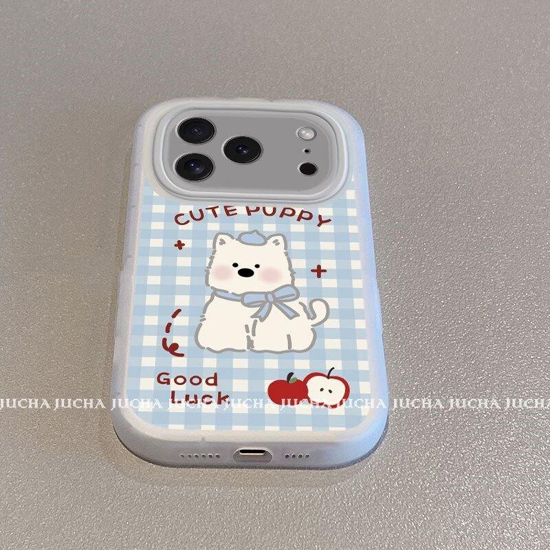 Cartoon Dog Design Silicone Phone Case IPhone 17 Pro 16 15 14 Full Coverage Anti-Drop Protective Cover iPhone 17