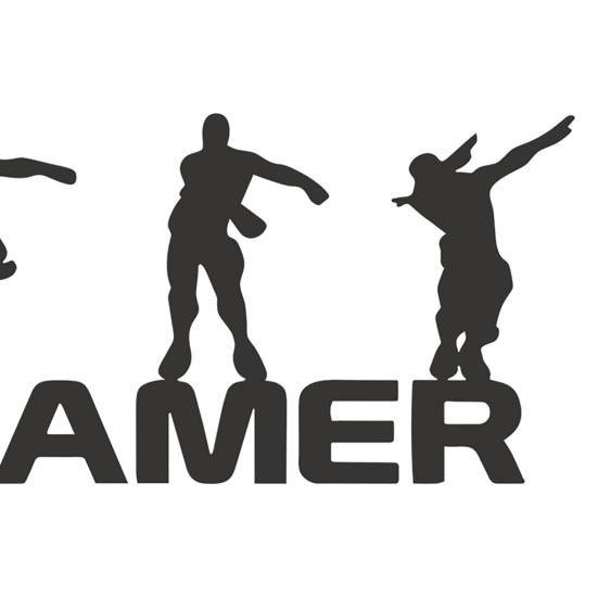 Wall Self-adhesive Sticker DIY for Gift Eco-friendly Letter Gamer Design Self-adhesive Wall Decal Helpful Punch Free Black Color