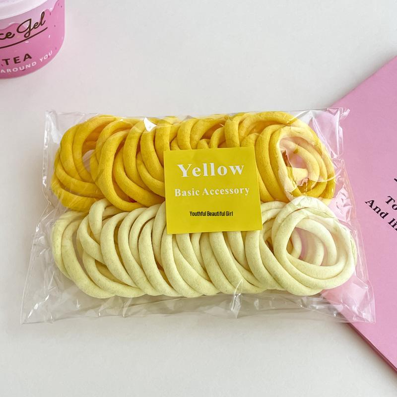 50-Pack Japanese-Style Hair Ties: Simple Rubber Bands & Bun Accessories for Women