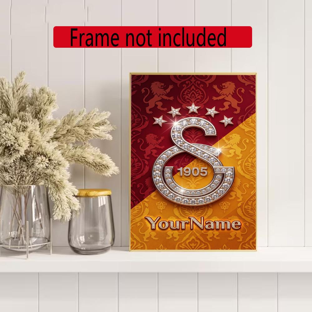 Galatasaray Personalized Name Round Diamond Painting Kit Diamond Embroidery Painting Rhinestones Mosaic Frameless Handwork Decoration Arts