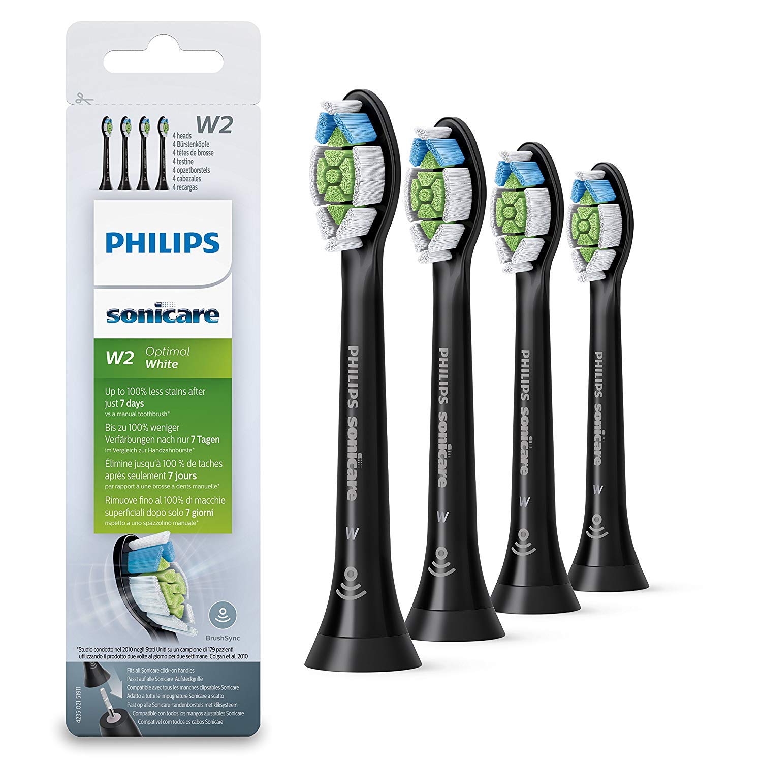 

Сменная стандартная щетка Philips Sonicare White Plus Diamond, 4 шт., черная (ранее Чистый) [Товары] чёрный