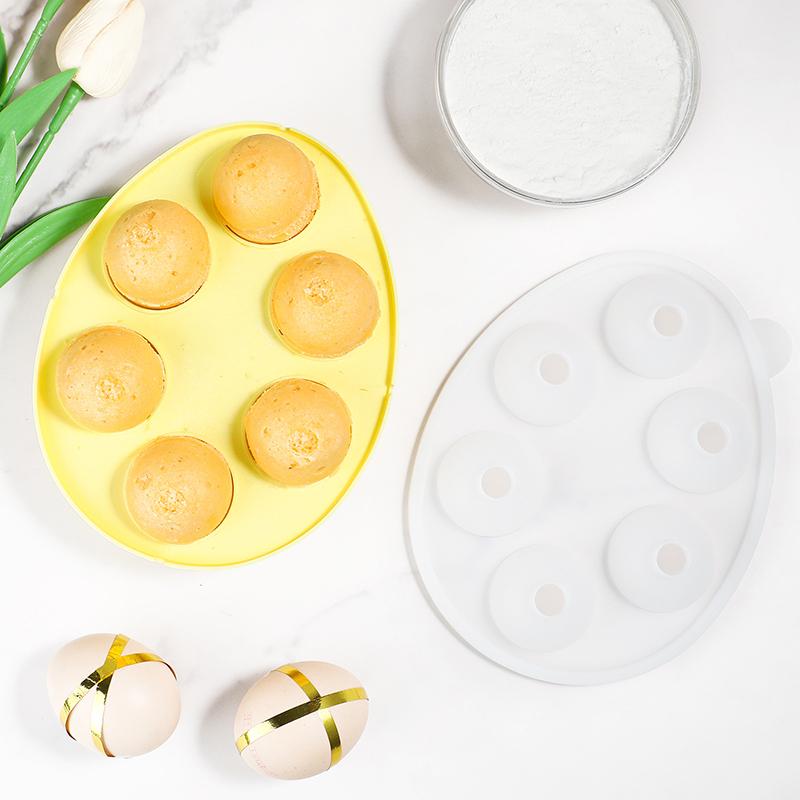 

6 Cavity 3D Easter Egg Shape Silicone Cake Mold Chocolate Cake Mould Easter Egg Decoration French Mousse Decorating Tools 1pcs