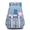 Cute Girl Backpack For School With Stitch Print And Checkered Patchwork Design For Middle School Students