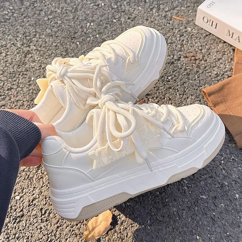 Board shoes thick-soled heightening little white shoes spring and summer 2025 new breathable versatile shoes soft-soled single shoes board shoes women