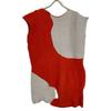 ISSEY MIYAKE Orange x Grey IM23KH253 Wool Blend Pleated Sleeveless One Piece dress 2 Orange x grayUsed