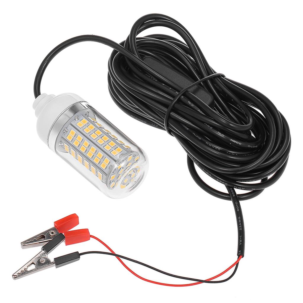 12V 15W Underwater Fishing Attract Light LED Lamp Fish Finding System Light with 30ft Power Cord and