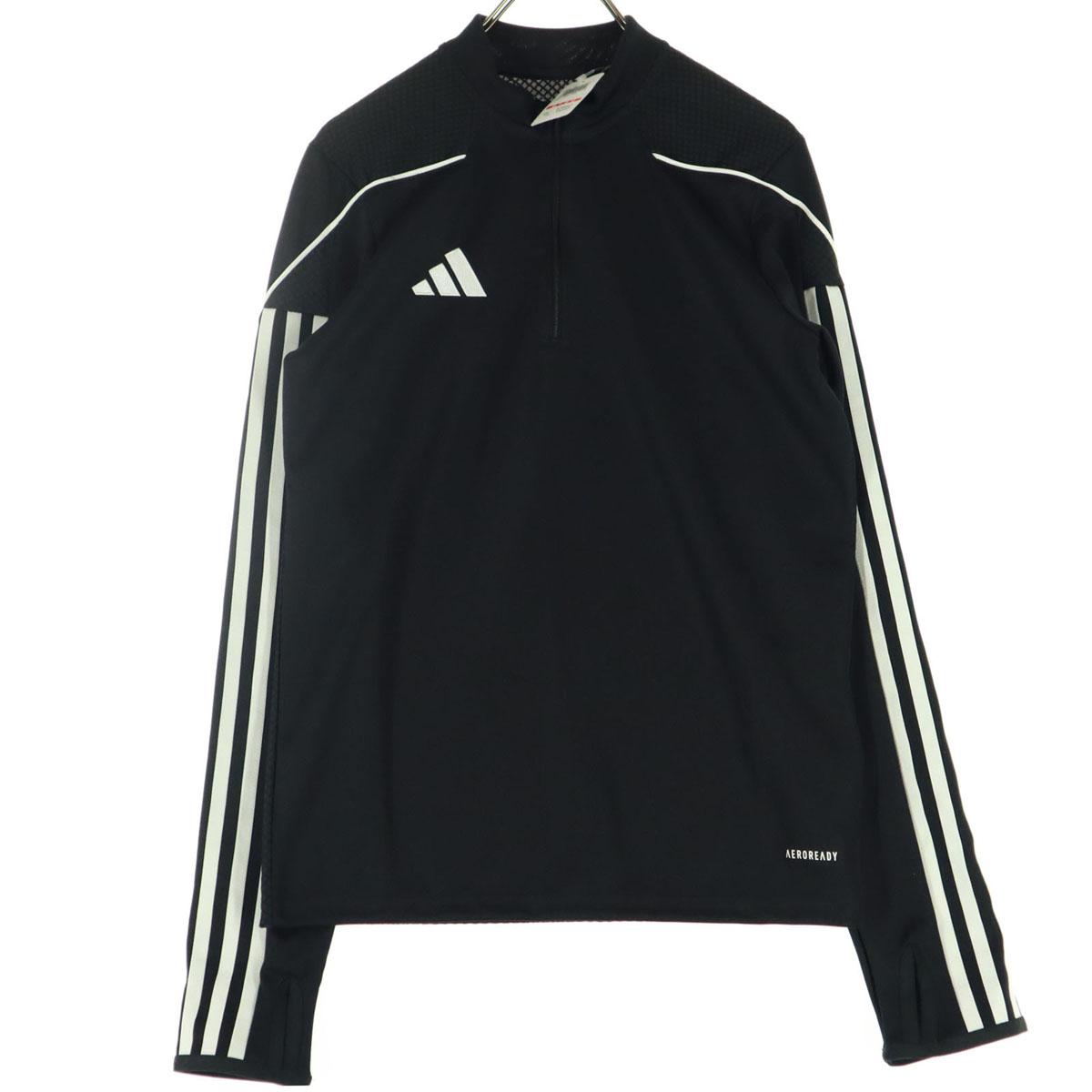 

неиспользованный свитшот adidas с длинным рукавом и молнией до середины, 63 , черный, детский, б/у