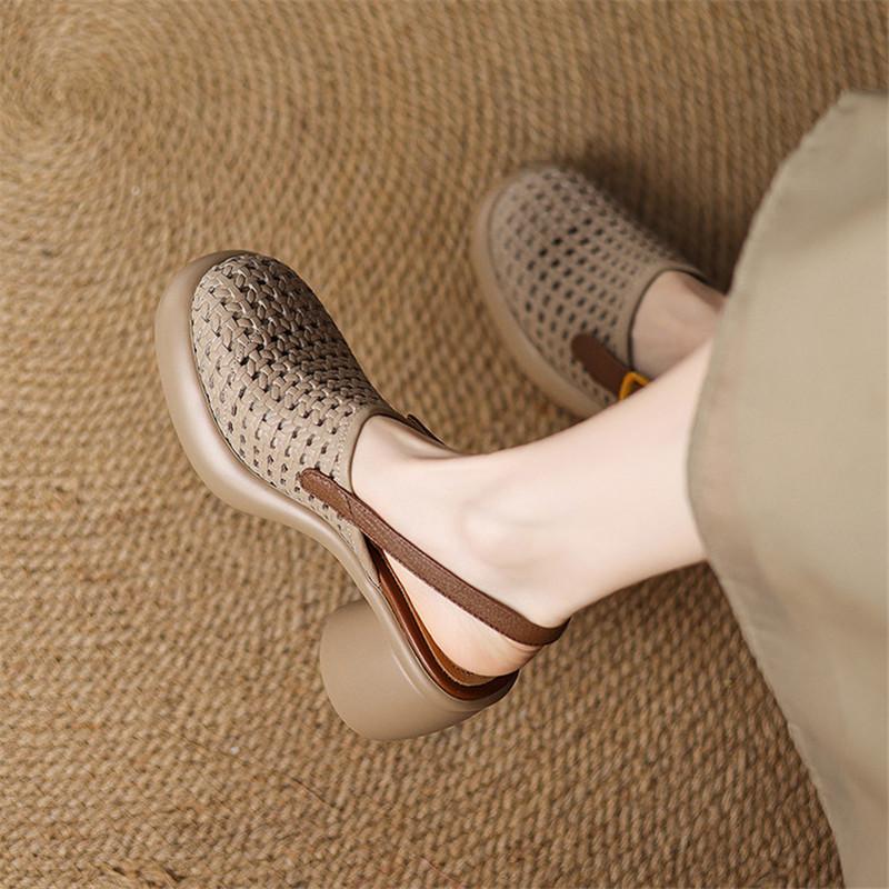 Fashion New Sheepskin Summer Sandals Cover Toe Sandals for Women High Heels Fashion Hollow Out Sandal Platform Shoes Ladies Shoes