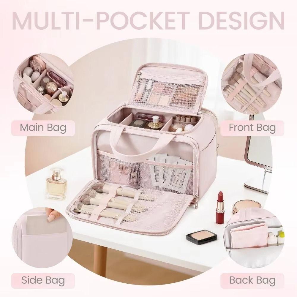 Dry-wet Separation Portable Cosmetic Pouch Large Capacity Makeup Handbag  Bathroom Storage