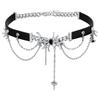 Minba Niche Sweet Cool Babes Choker Spider Web Neck Chain Street Hip Hop Ins Short Leather Necklace Female