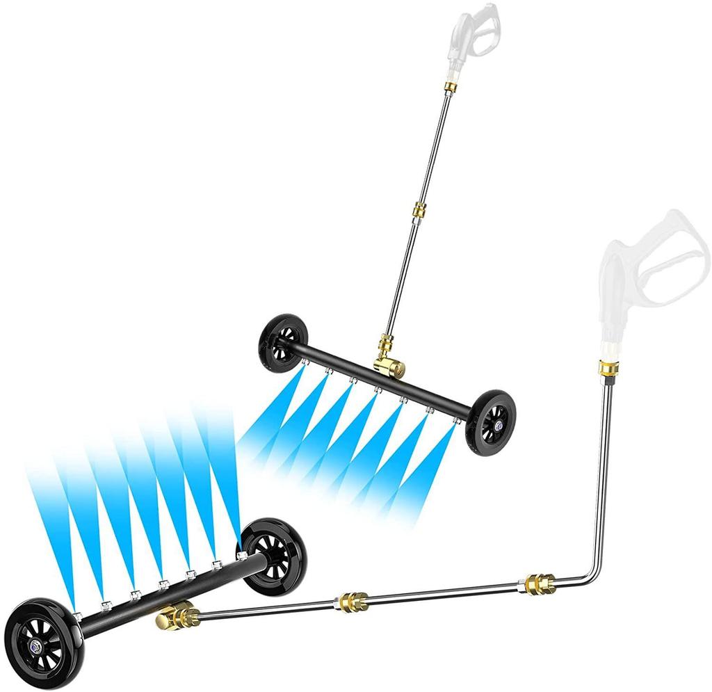 Undercarriage Pressure Washer Attachment 24" Water Broom and Under Carriage Car Cleaner Electric Power Wash Accessories