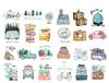 24Pc Tree Bus Plants Travel Stickers Journal Diary Planner Stickers Scrapbooking Decorative Vintage Sticker DIY Craft Photo