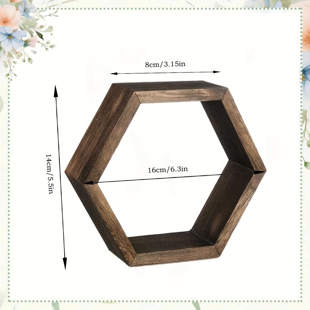 Hexagon floating wall shelf, hexagon storage rack - for home decoration lovers - perfect gift - suitable for bathroom, bedroom