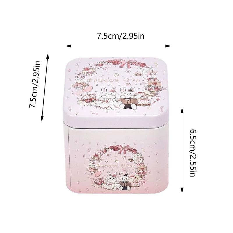 Candy Box Cartoon Bear Rabbit Pattern Good Sealing Vintage Gift Giving Portable Easter Cookie Gift Tins For Holiday