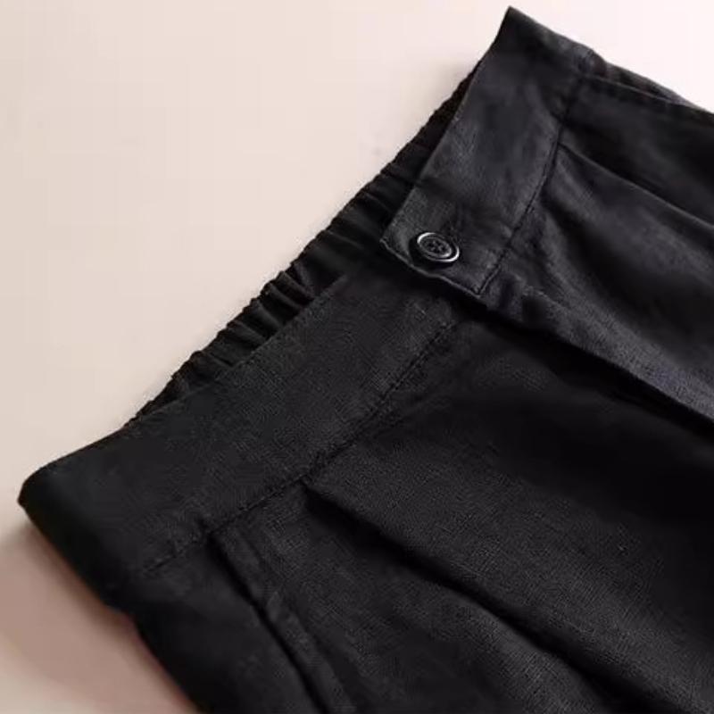 Women's Wide-leg Pants Linen Thin Casual Pants Professional Women's Pants Loose Nine-point Pants