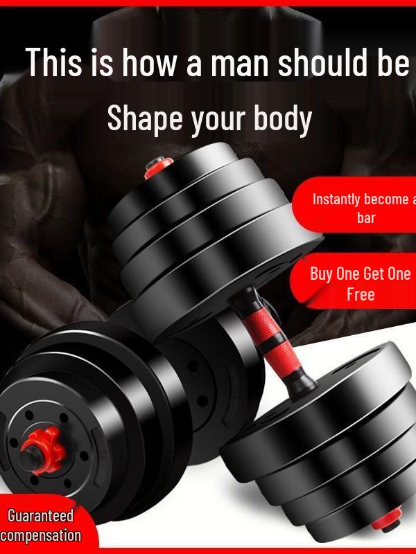 Unisex Adjustable Rubber Dumbbells 10-40kg Set with Protective Gear & Online Fitness Courses for Home