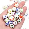 5pcs/lot 12.5x10mm Printed Polka Dot Ceramic Beads Round Loose Spacer Beads For Jewelry Making Diy Bracelet Earrings Accessories