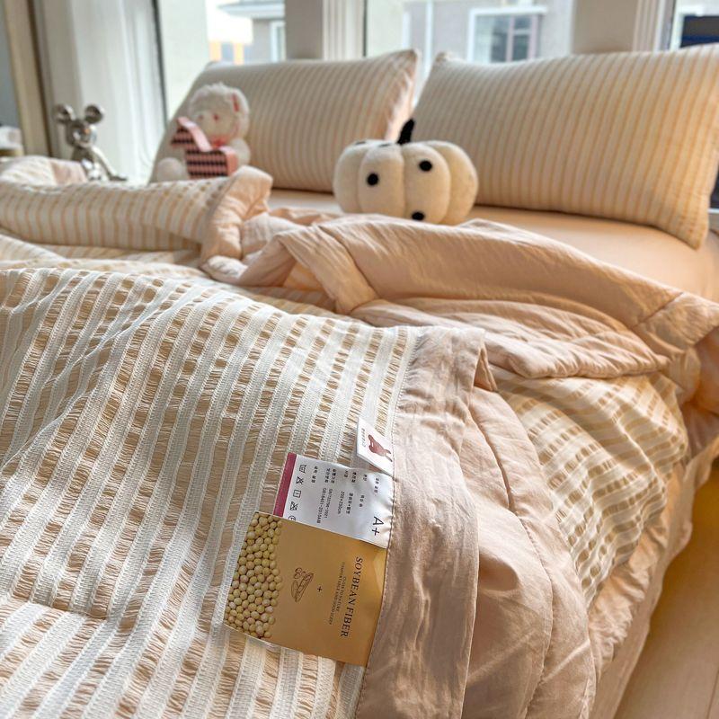 

Однотонное летнее охлаждающее тонкое одеяло для общежития, легкое постельное белье, летнее одеяло из стираного хлопка, простое жаккардовое летнее одеяло 150x200cm