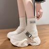 Fashion Thick-soled Heightening Marton Boots for Women 2024 Autumn New Platform Casual Elastic Socks High-heeled Mid-calf Short Boots