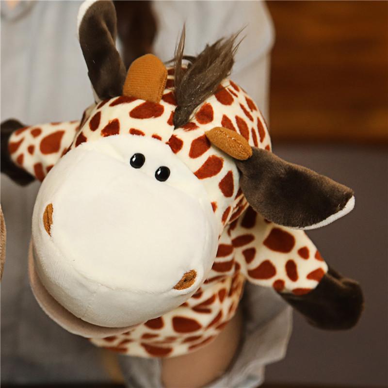 Cute Animal Hand Puppet Toy Gloves Open Mouth Can Move Dinosaur Lion Wolf Doll Tiger Children'S Gift