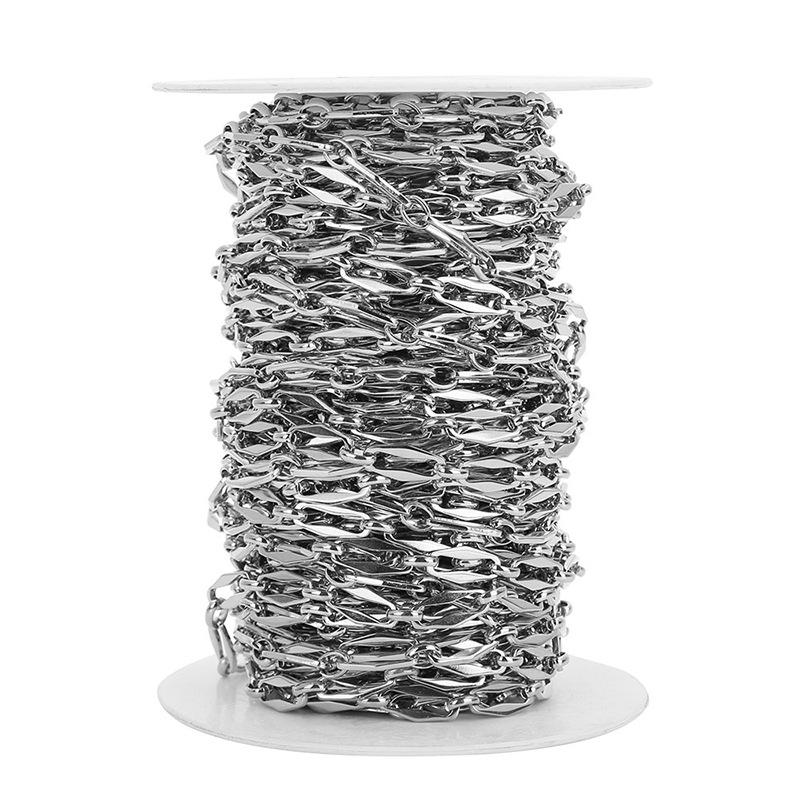8mm Stainless Steel Rectangle Buckle Diamond Chain: Handmade Hip Hop Men's Jewelry Accessory