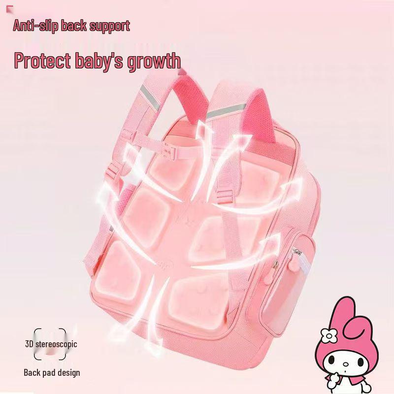 Kuromi Spine Protection Backpack for Grades 3-6 Girls