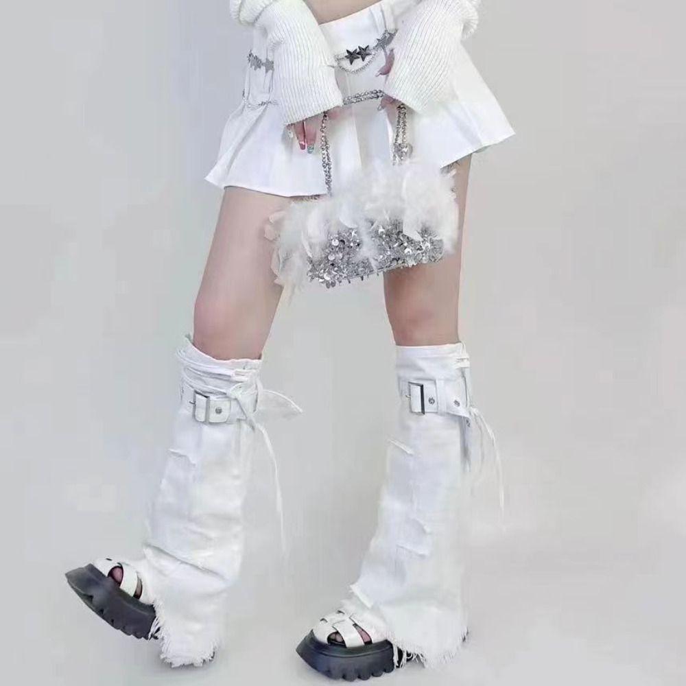 Y2k Cross Leg Warmers JK Trumpet Leg Covers Fashion Pile Up Socks  Women