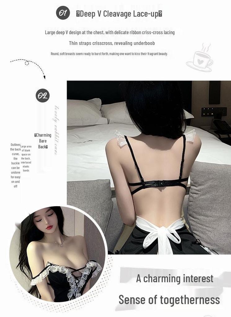 Mei Mei Passionate Maid Lace Role Play Nightgown Set