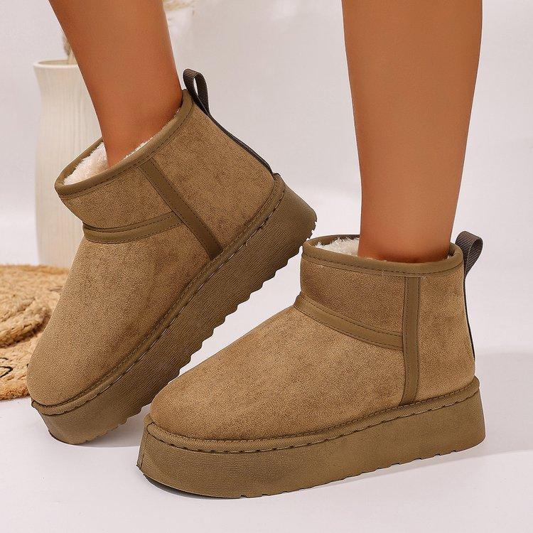 Large Size Thick-soled Medium Tube Snow Boots for Women, New Velvet Thickened Warm Cotton Shoes for Women In Autumn and Winter
