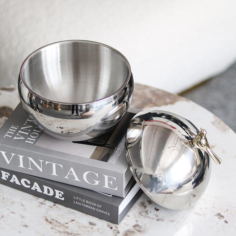 Modern Light Luxury Storage Jar Ornaments Model Room Sales Office Hotel B&B Creative Bird Ball Storage Box Jewelry