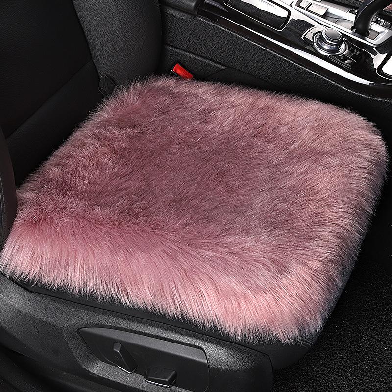 Warm Plush Car Seat Covers Universal Long Wool Fur Car Front Seat Protect Cushion Mat Warm Thick Plush Cushion Seat Cover