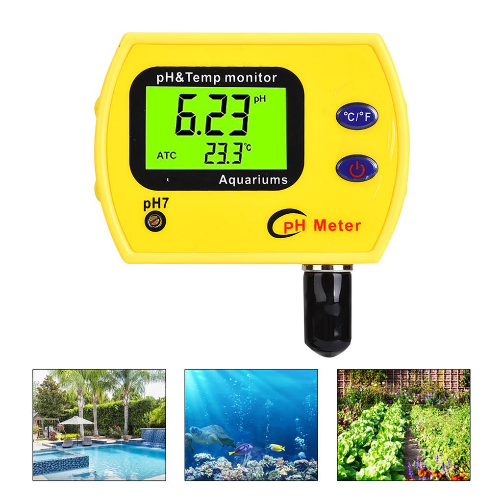 2 In 1 Portable High Precision Temperature PH Tester Meter Water Quality Analyzer Monitor220V EU Plug