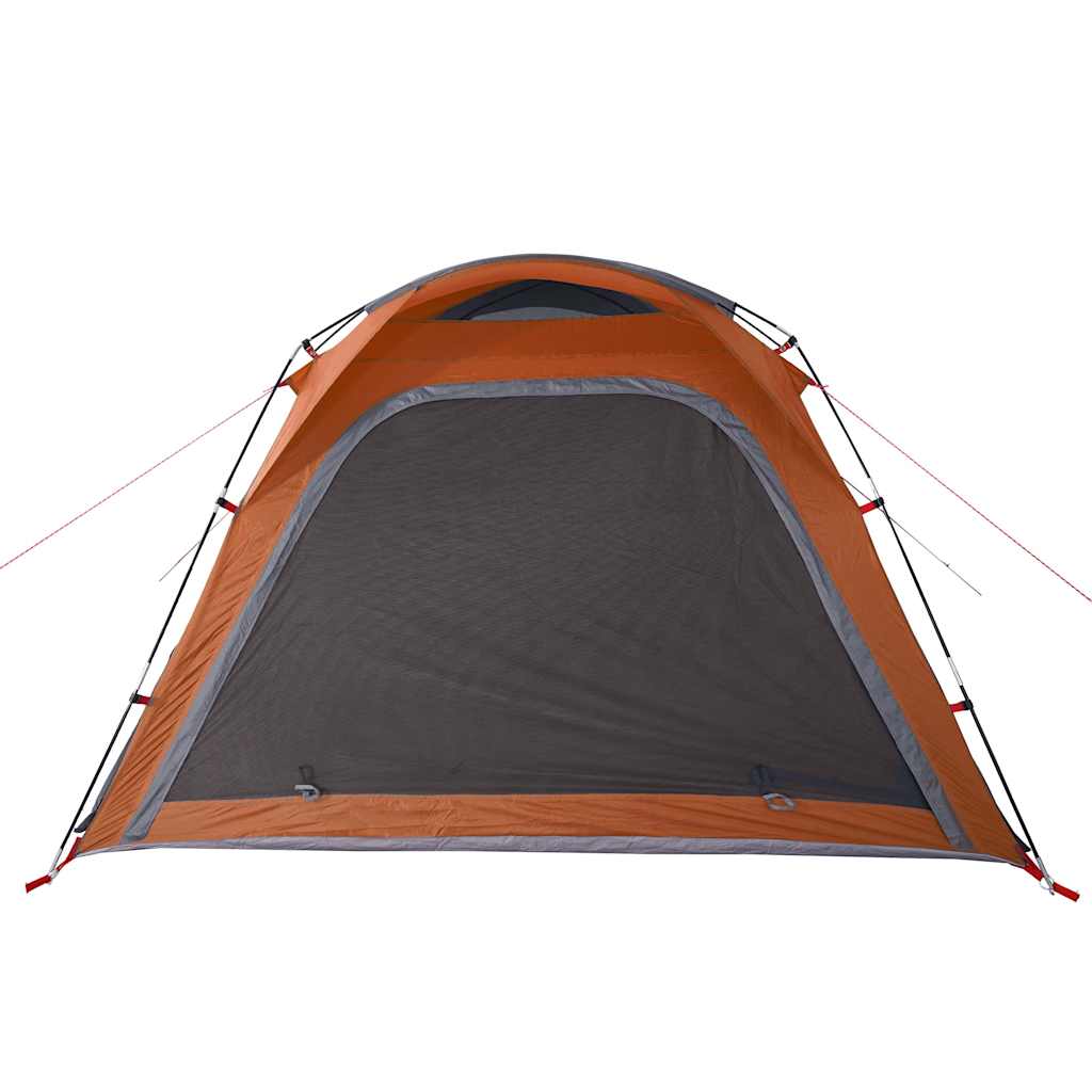 4 Person Camping Tent Grey and Orange Quick Release Waterproof