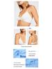 French Cotton V-Neck Women's Wire-Free Soft Elastic Ribbed Bra