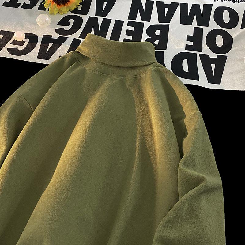 

Толстовка для женщин, зимний тонкий пуловер с высоким воротом, простой однотонный низ, рубашка, повседневные тонкие бархатные топы M белый