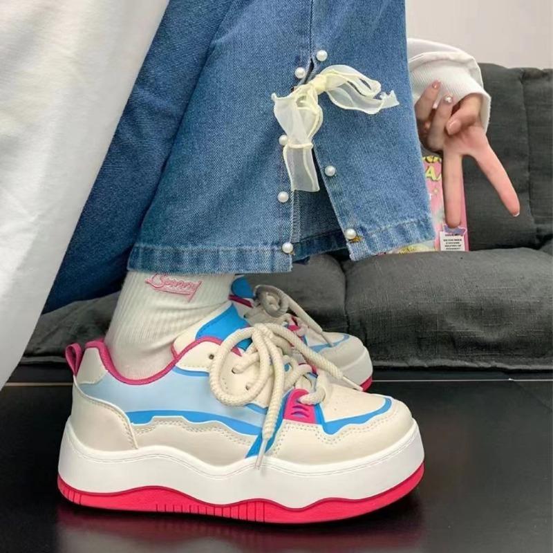 Star platform white shoes spring new niche design versatile sports shoes