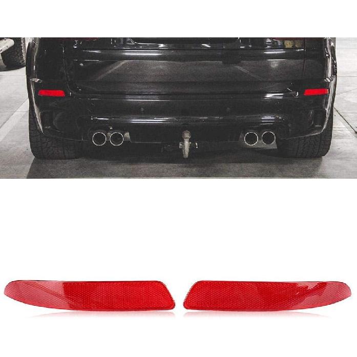 KIMISS Left & Right Rear Bumper Reflector, Car Red Bumper Reflector 63217158949 63217158950 Fit for E70 X5 2007-2013
