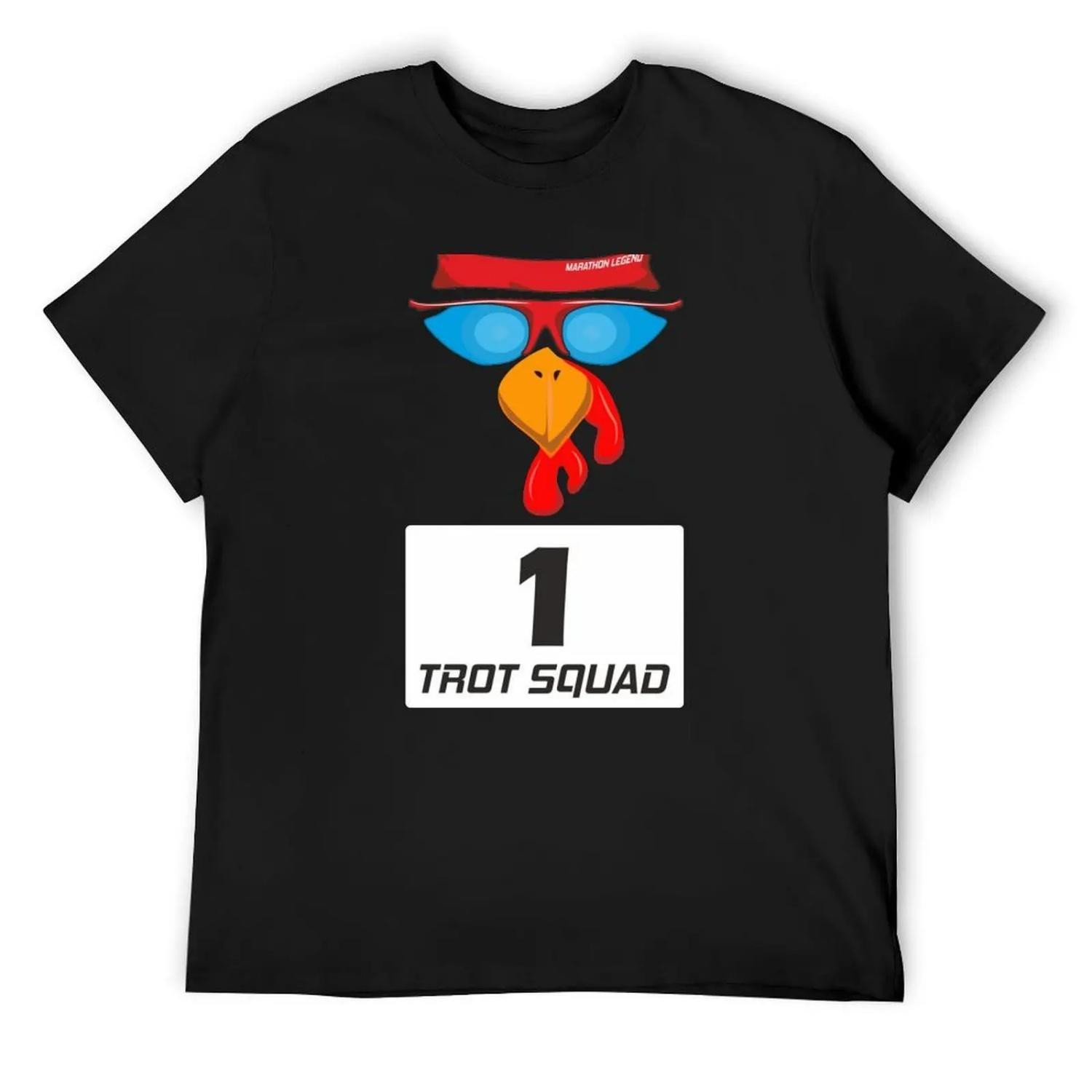 Trot Squad Number 1 Runner Turkey Thanksgiving Day Funny Bird Face Running Costume T-Shirt cheap stuff mens designer clothes XXXXXL разноцветный