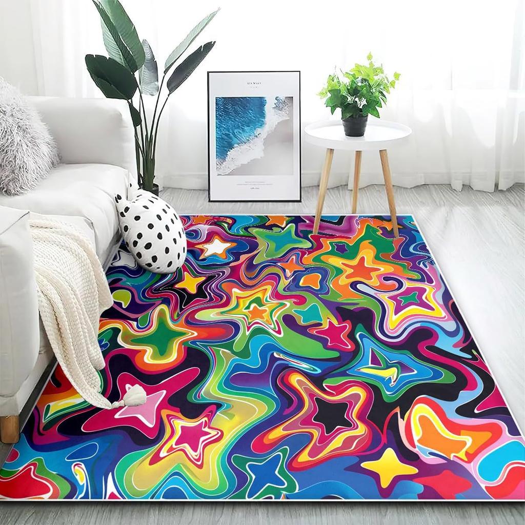 3D Optical Illusion Living Room Carpet Bedroom Living Room Anti-slip Floor Rug Soft Hallway Kitchen Floor Mats Home Decoration