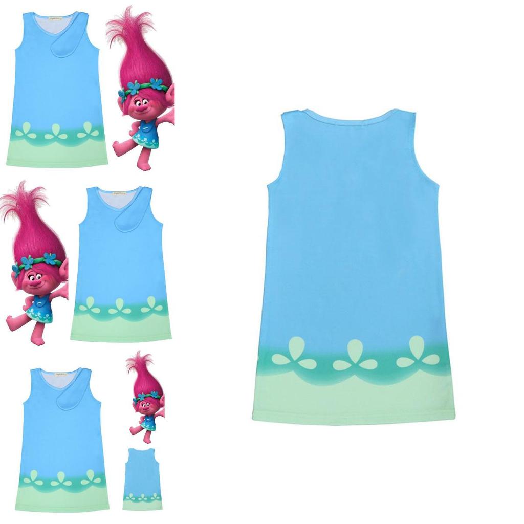 Entzückendes Trolls Poppy Cosplay-Kostüm für Kinder Perfekt für Geburtstagsfeiern