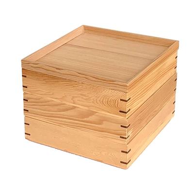 Yamaga Lacquerware Store Bento 3900ml Made of Unpainted Wood with Perfect for New Sports and Outings Three-tiered Box, 20.5cm, Capacity, Dividers,