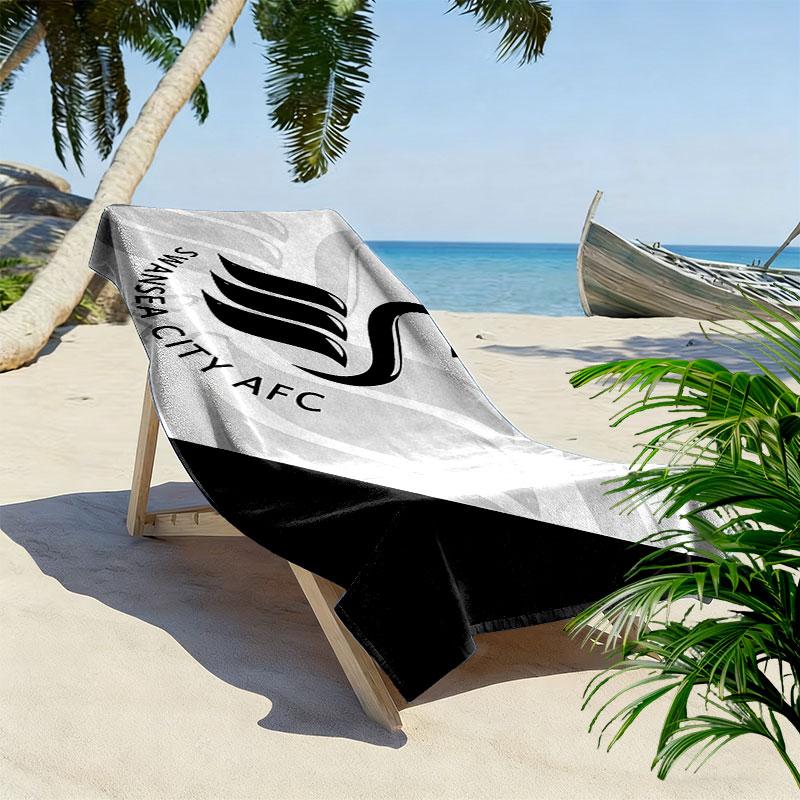 Swansea City AFC Print Strandtuch, Großes Weiches Schnelltrocknendes Handtuch für Strand Camping Schwimmen