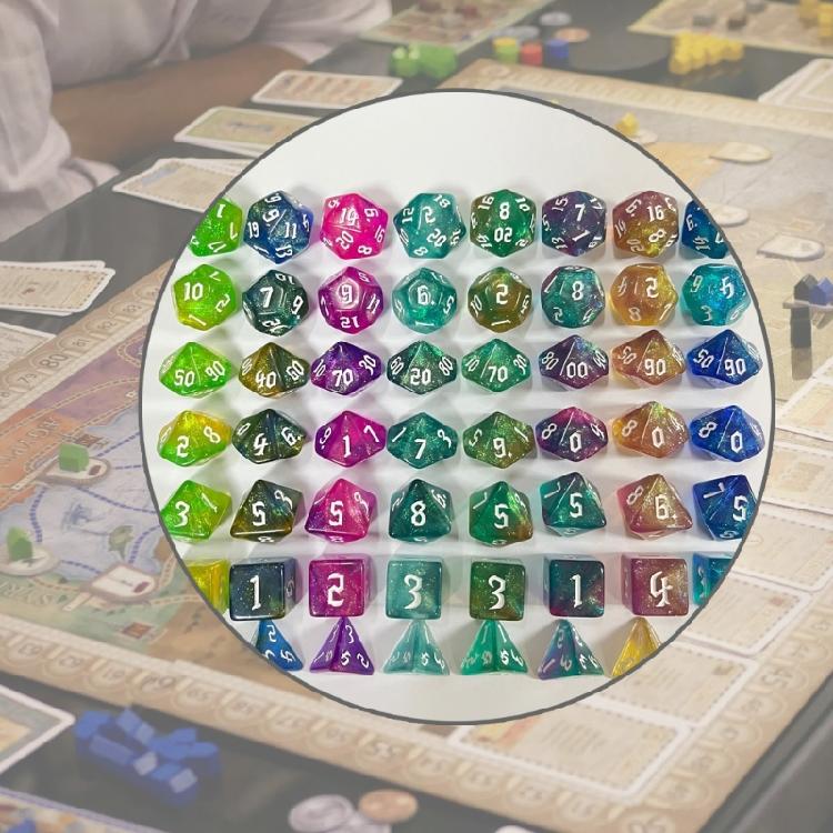7Pcs Acrylic Multiple Side Dices Different Size Digital Number Dices Kids Adult