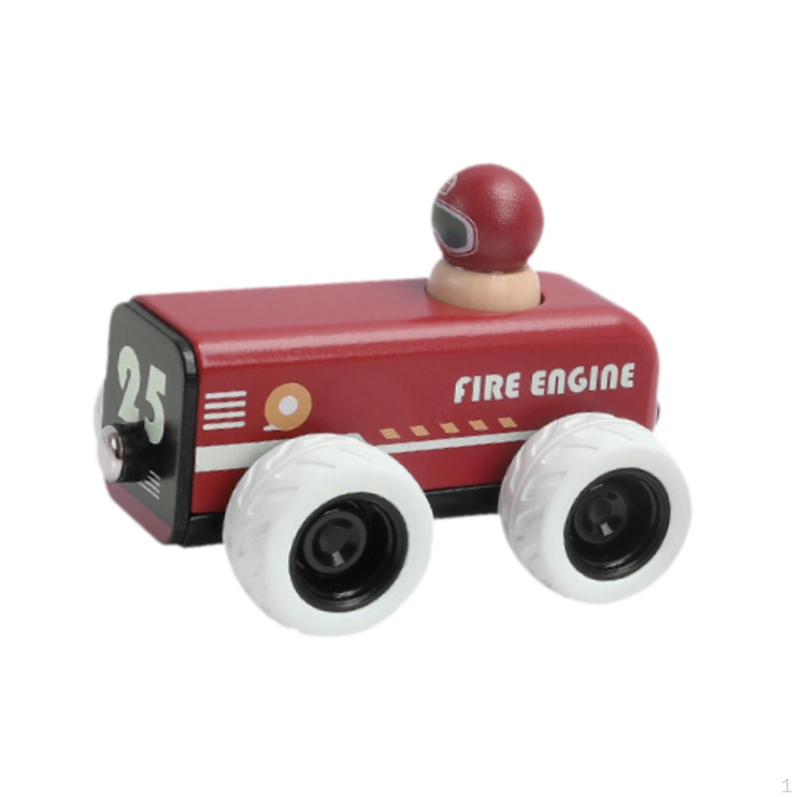 

Деревянная машина с откидным механизмом, развивающие игрушки, гонки для детей, малышей, полицейских fire truck