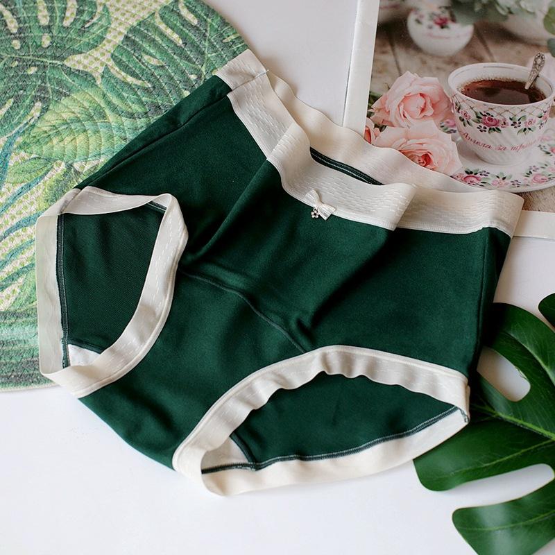 Mid-waist Panties Brushed Comfort Women's Underwear Triangle Soft Breathable Buttocks Bowknot Panty