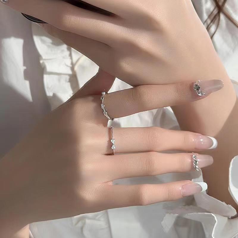 Heart-shaped Butterfly Open Ring For Women Simple Style Copper Material